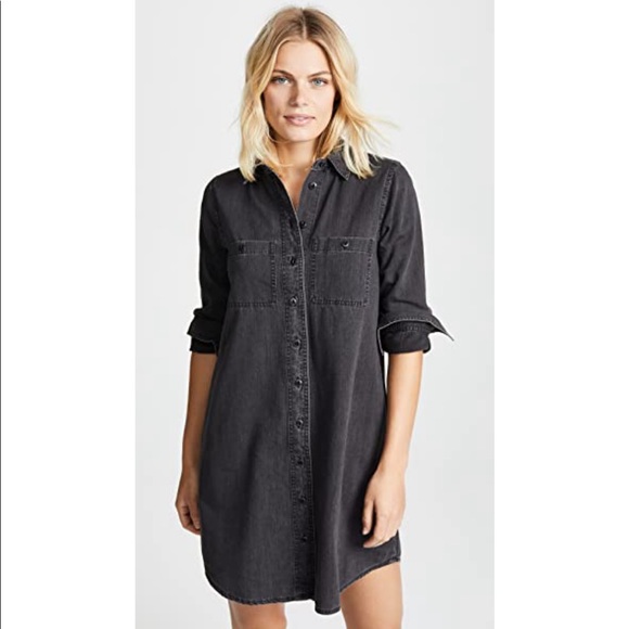 Madewell Dresses & Skirts - Madewell Black Denim Shirtdress Size L